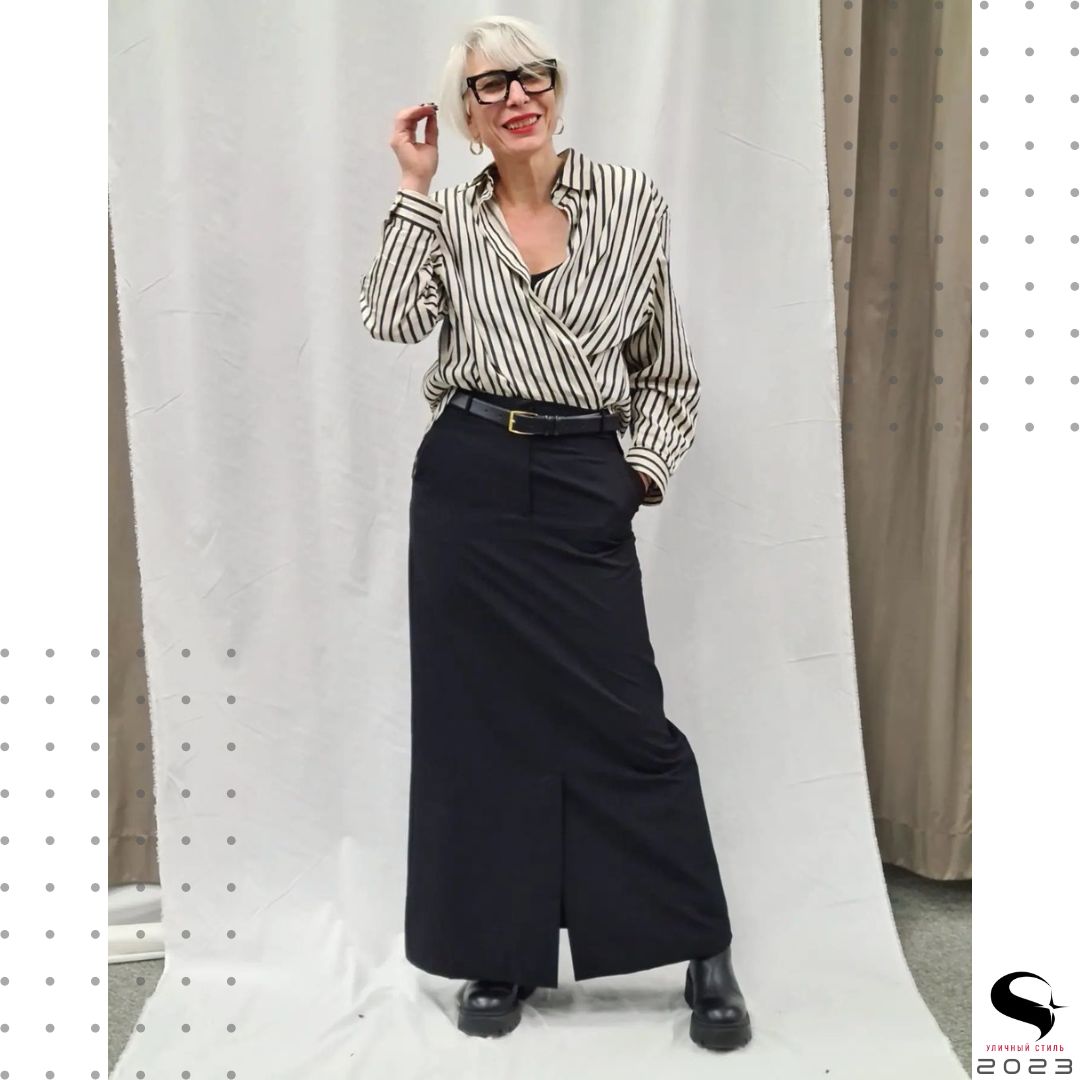 Посмотрите, как стилизует модный тренд сезона 2023 юбку-макси 55-летняя модель и блогер Corinn